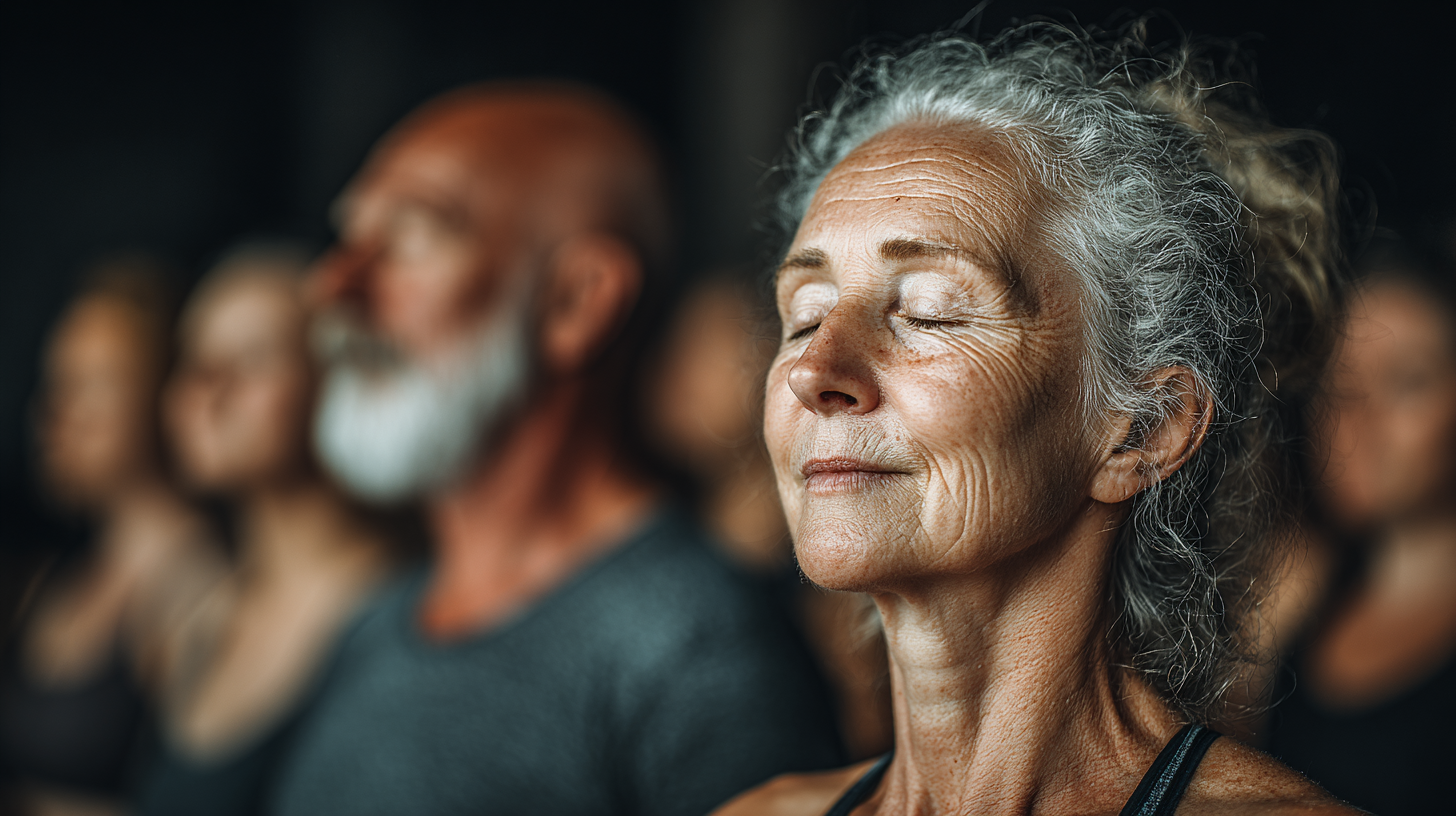 Peaceful yoga practice in natural setting